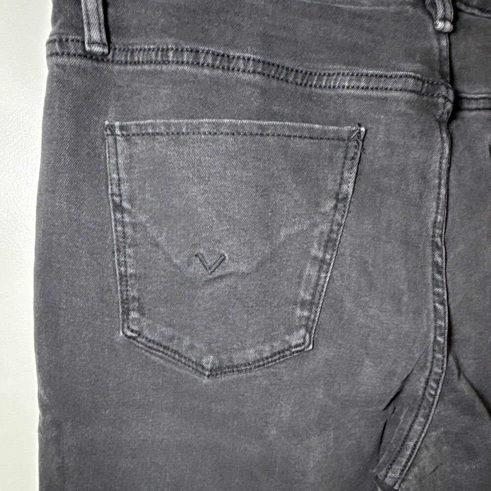 Hudson Women’s Black Dark Wash Denim Straight Jeans Stretch Pockets Size 14 - Picture 8 of 15